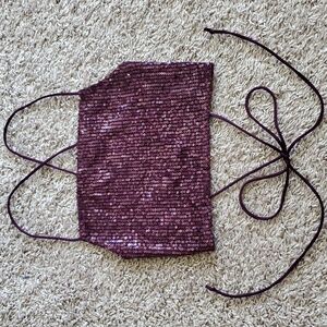 Motel Rocks Purple Sequin Crop Top